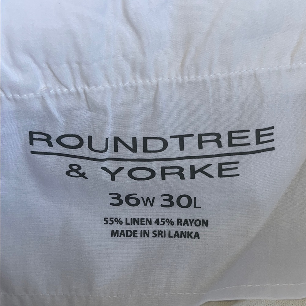 Roundtree & Yorke White Cargo Pants Utility Style - Picture 11 of 12